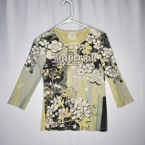 Skinny Minnie Top Womens Medium Sequin Imperial St New York Graphic Grunge Fairy